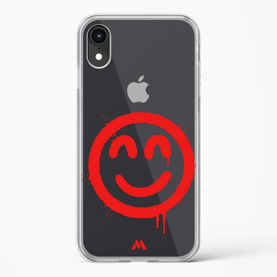 Painted Smiley Crystal Clear Transparent Case-(Apple)