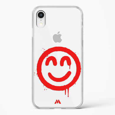 Painted Smiley Crystal Clear Transparent Case-(Apple)