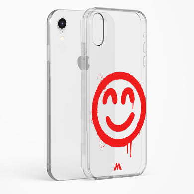 Painted Smiley Crystal Clear Transparent Case-(Apple)