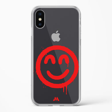 Painted Smiley Crystal Clear Transparent Case-(Apple)