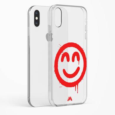 Painted Smiley Crystal Clear Transparent Case-(Apple)