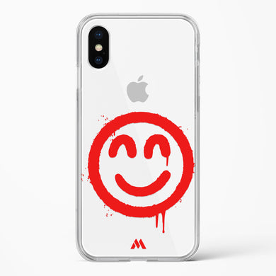 Painted Smiley Crystal Clear Transparent Case-(Apple)