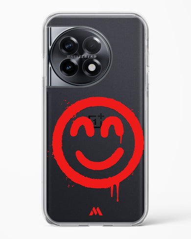 Painted Smiley Crystal Clear Transparent Case-(OnePlus)