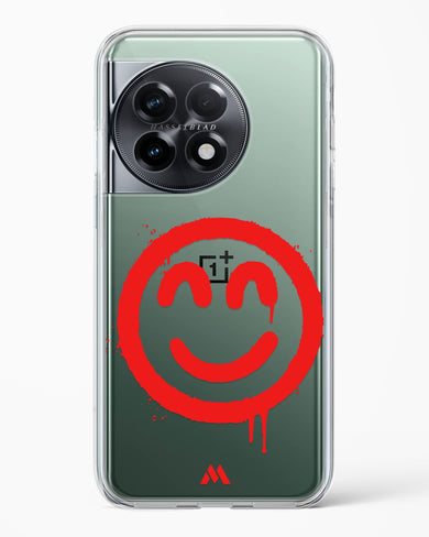 Painted Smiley Crystal Clear Transparent Case-(OnePlus)