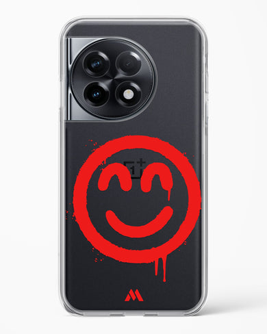 Painted Smiley Crystal Clear Transparent Case-(OnePlus)