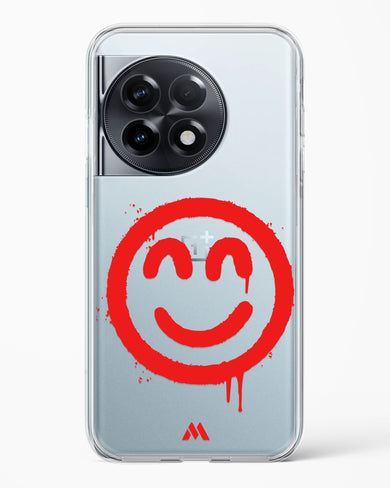 Painted Smiley Crystal Clear Transparent Case-(OnePlus)