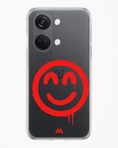 Painted Smiley Crystal Clear Transparent Case-(OnePlus)