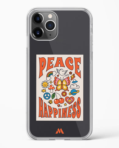 Peace And Happiness Crystal Clear Transparent Case-(Apple)