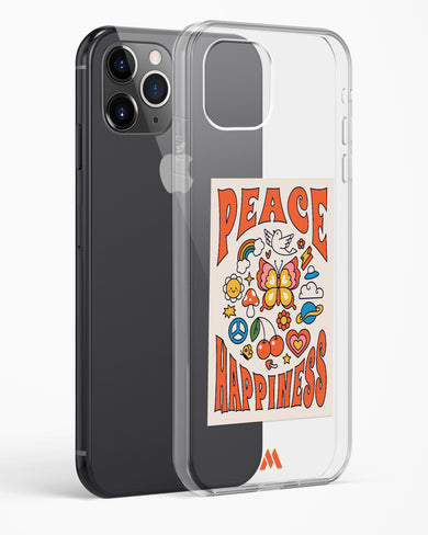 Peace And Happiness Crystal Clear Transparent Case-(Apple)