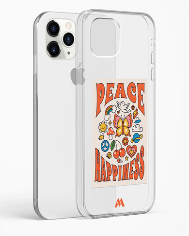 Peace And Happiness Crystal Clear Transparent Case-(Apple)