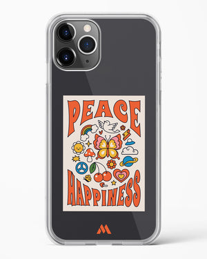 Peace And Happiness Crystal Clear Transparent Case-(Apple)
