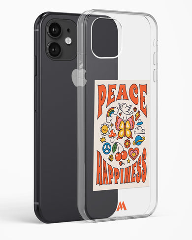 Peace And Happiness Crystal Clear Transparent Case-(Apple)