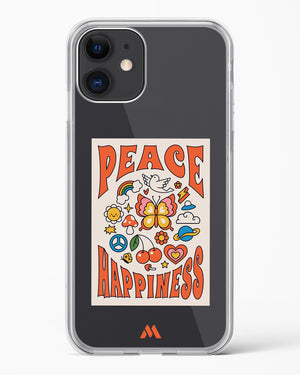 Peace And Happiness Crystal Clear Transparent Case-(Apple)