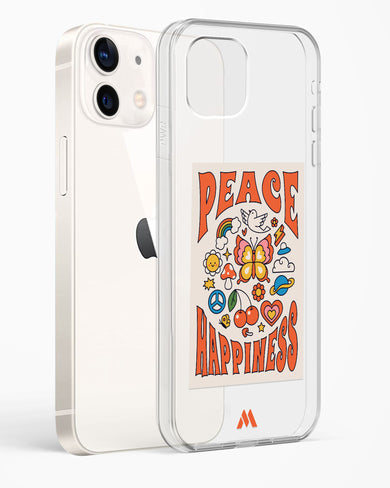Peace And Happiness Crystal Clear Transparent Case-(Apple)