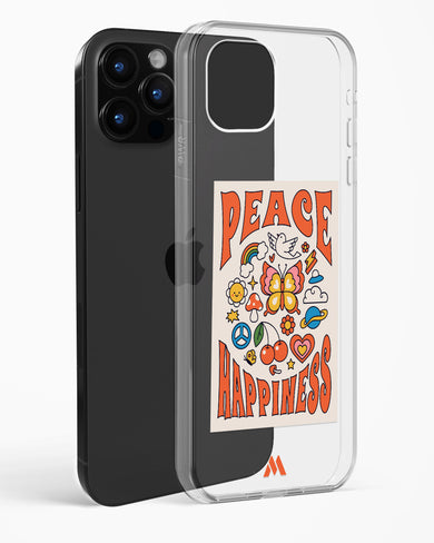 Peace And Happiness Crystal Clear Transparent Case-(Apple)
