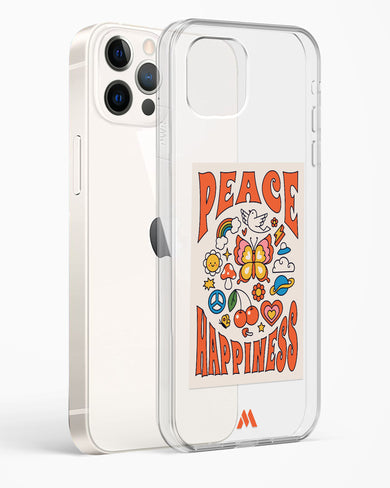 Peace And Happiness Crystal Clear Transparent Case-(Apple)