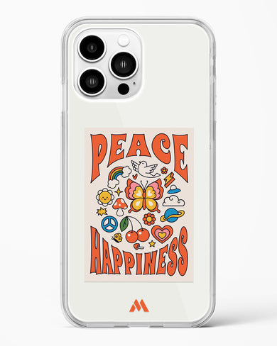 Peace And Happiness Crystal Clear Transparent Case-(Apple)