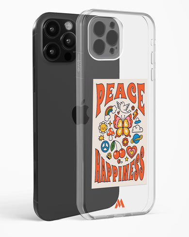 Peace And Happiness Crystal Clear Transparent Case-(Apple)