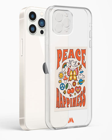 Peace And Happiness Crystal Clear Transparent Case-(Apple)