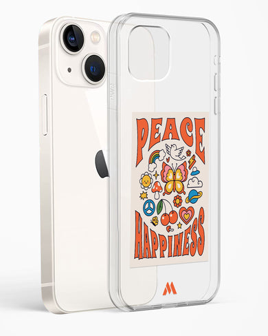 Peace And Happiness Crystal Clear Transparent Case-(Apple)