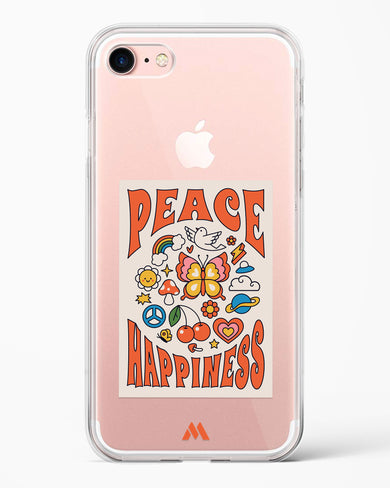 Peace And Happiness Crystal Clear Transparent Case-(Apple)