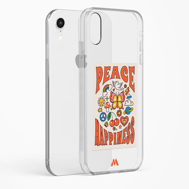 Peace And Happiness Crystal Clear Transparent Case-(Apple)