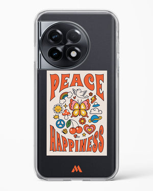 Peace And Happiness Crystal Clear Transparent Case-(OnePlus)