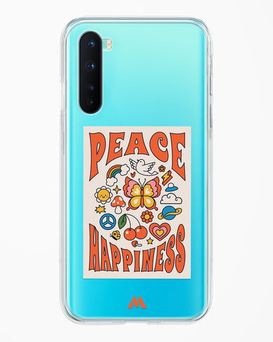 Peace And Happiness Crystal Clear Transparent Case-(OnePlus)