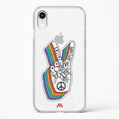 Peace Out Crystal Clear Transparent Case-(Apple)