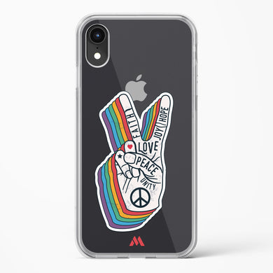 Peace Out Crystal Clear Transparent Case-(Apple)