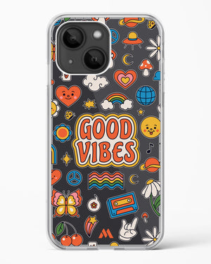 Stickered Good Vibes Crystal Clear Transparent Case-(Apple)