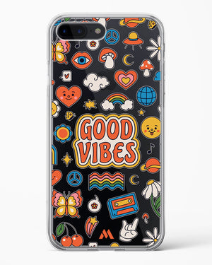 Stickered Good Vibes Crystal Clear Transparent Case-(Apple)