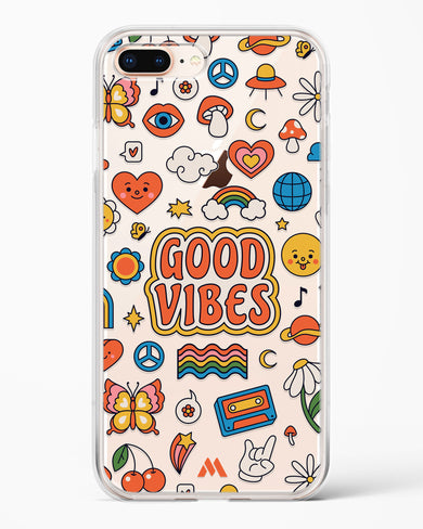 Stickered Good Vibes Crystal Clear Transparent Case-(Apple)