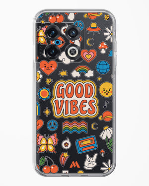 Stickered Good Vibes Crystal Clear Transparent Case-(OnePlus)