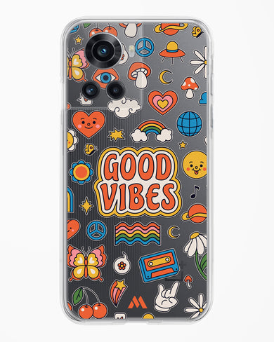 Stickered Good Vibes Crystal Clear Transparent Case-(OnePlus)