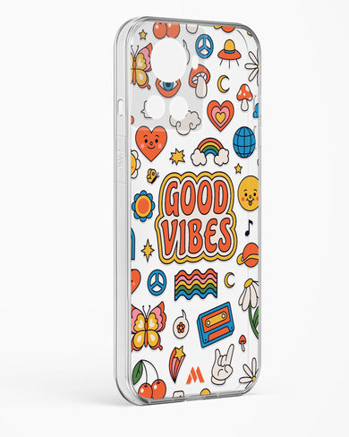 Stickered Good Vibes Crystal Clear Transparent Case-(OnePlus)