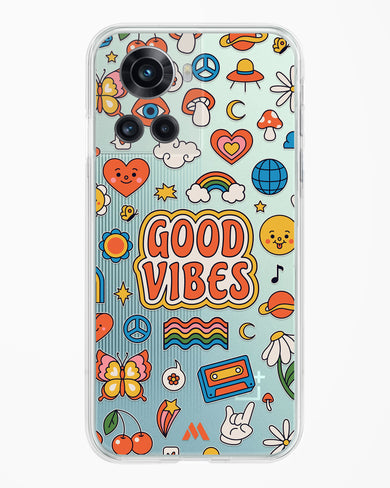 Stickered Good Vibes Crystal Clear Transparent Case-(OnePlus)