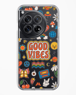 Stickered Good Vibes Crystal Clear Transparent Case-(OnePlus)