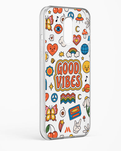 Stickered Good Vibes Crystal Clear Transparent Case-(OnePlus)