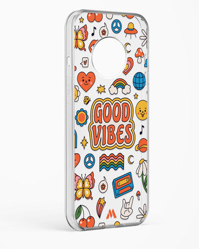 Stickered Good Vibes Crystal Clear Transparent Case-(OnePlus)