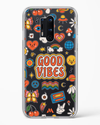 Stickered Good Vibes Crystal Clear Transparent Case-(OnePlus)