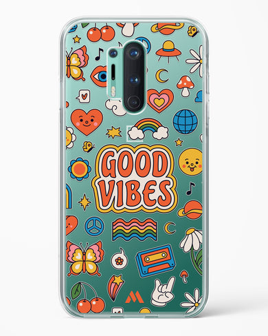 Stickered Good Vibes Crystal Clear Transparent Case-(OnePlus)