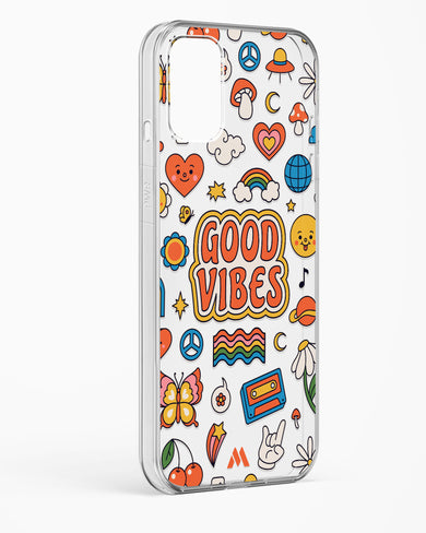 Stickered Good Vibes Crystal Clear Transparent Case-(OnePlus)