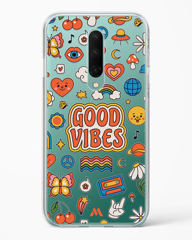 Stickered Good Vibes Crystal Clear Transparent Case-(OnePlus)