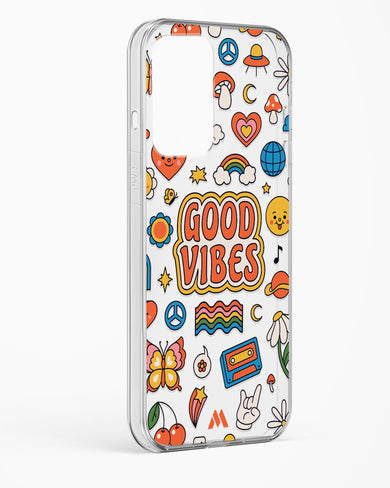 Stickered Good Vibes Crystal Clear Transparent Case-(OnePlus)