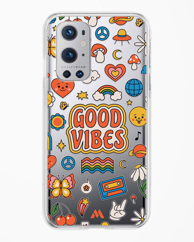 Stickered Good Vibes Crystal Clear Transparent Case-(OnePlus)