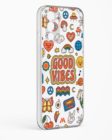 Stickered Good Vibes Crystal Clear Transparent Case-(OnePlus)