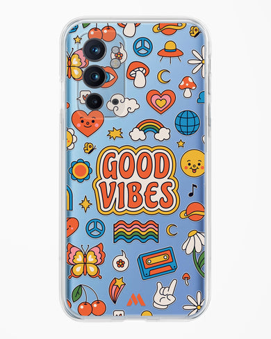 Stickered Good Vibes Crystal Clear Transparent Case-(OnePlus)