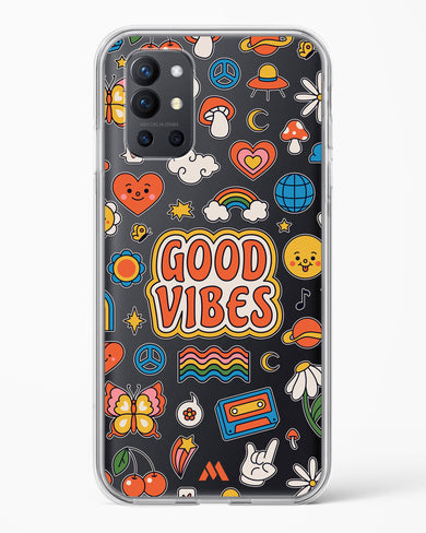 Stickered Good Vibes Crystal Clear Transparent Case-(OnePlus)