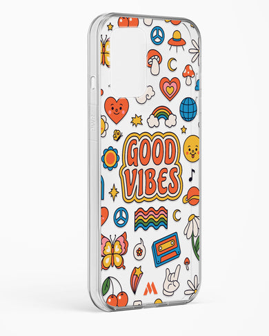 Stickered Good Vibes Crystal Clear Transparent Case-(OnePlus)